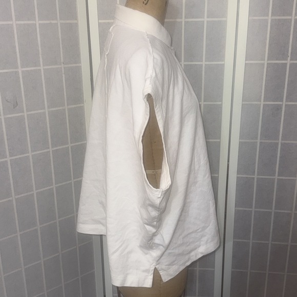 We The Free People Keep On White Boho Hippie Peasant Gypsy Polo Top Medium - Picture 4 of 16